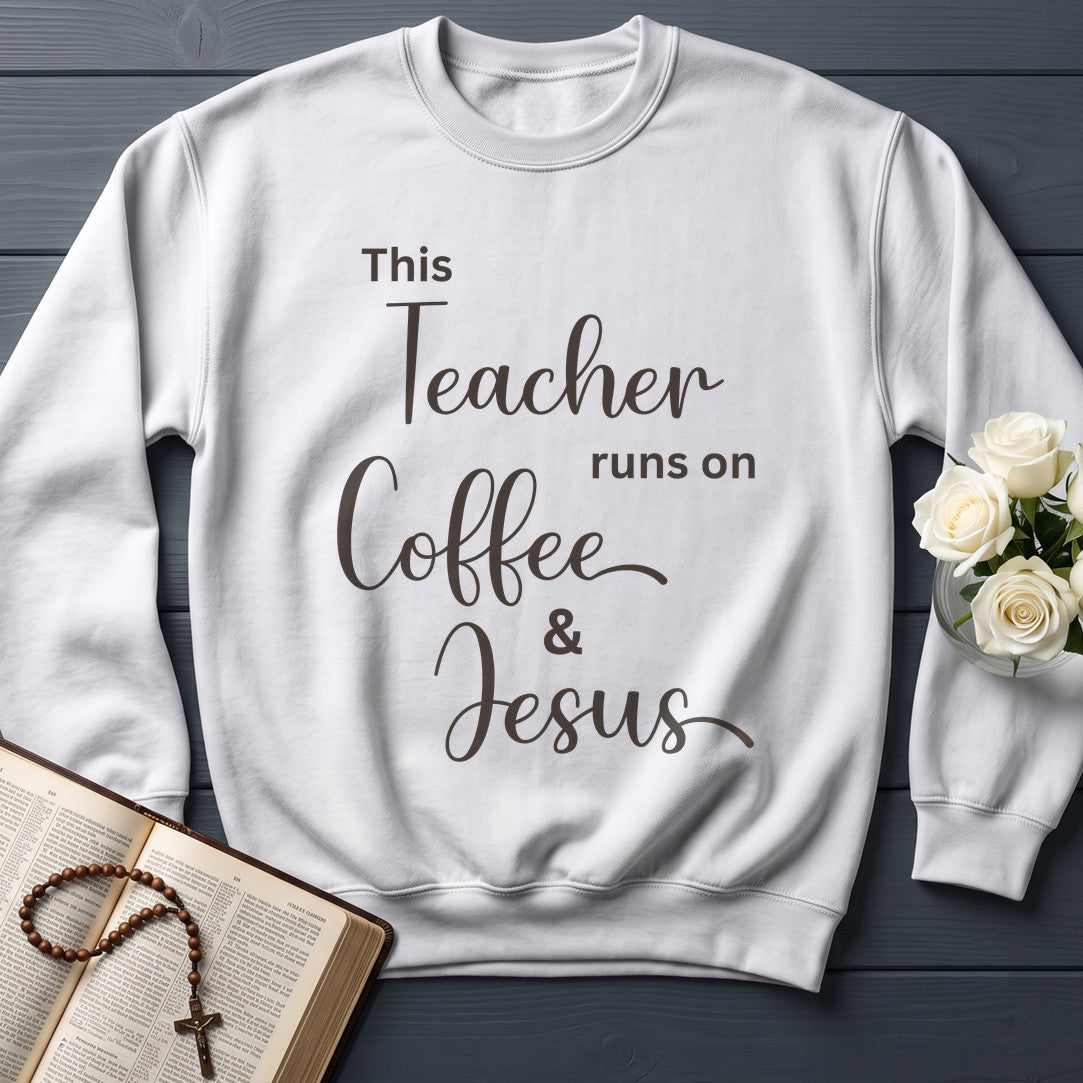 This Teacher Runs On Coffee And Jesus 01