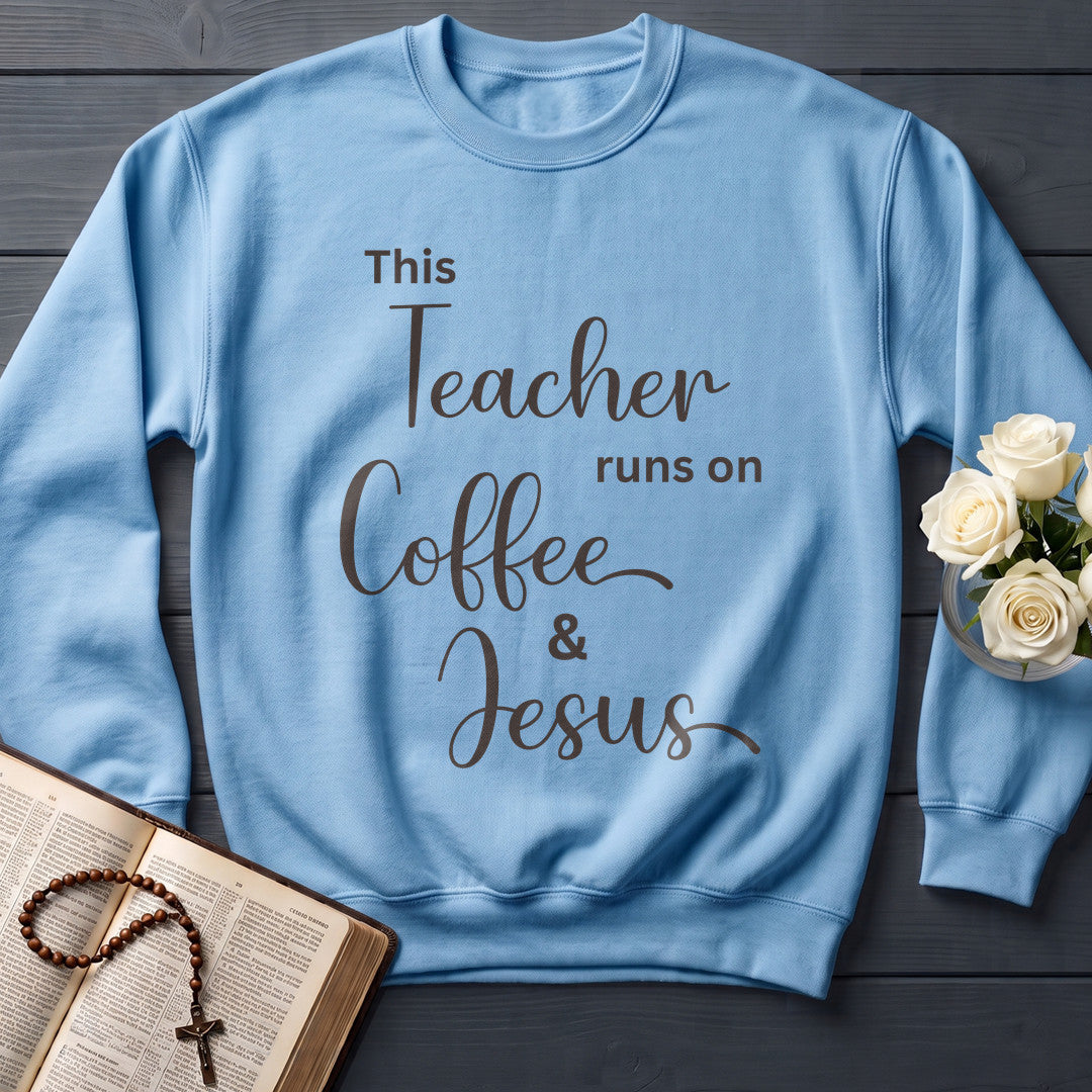 This Teacher Runs On Coffee And Jesus 01