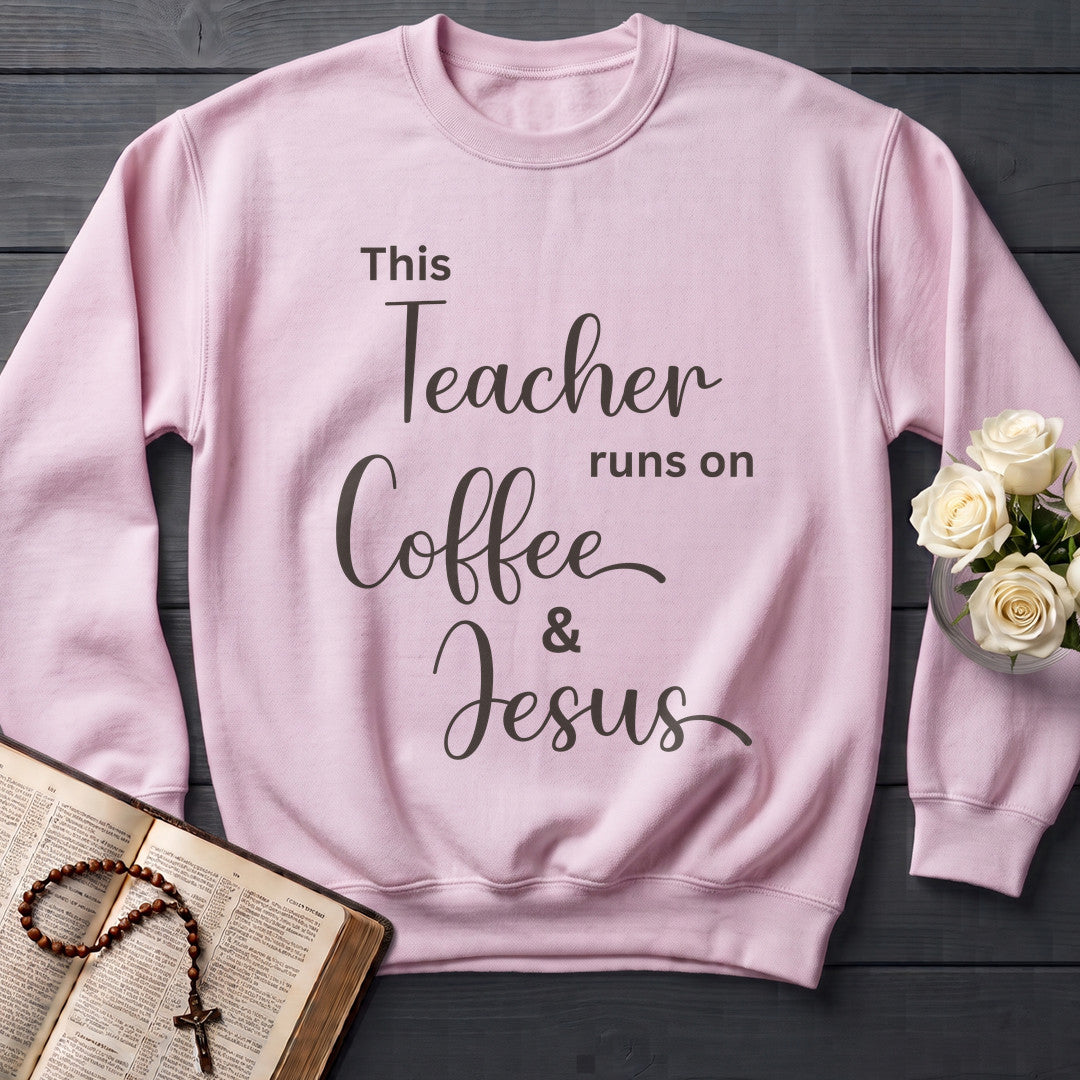 This Teacher Runs On Coffee And Jesus 01