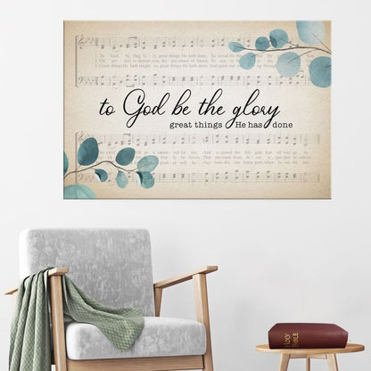 To God Be The Glory Christian Wall Art Canvas