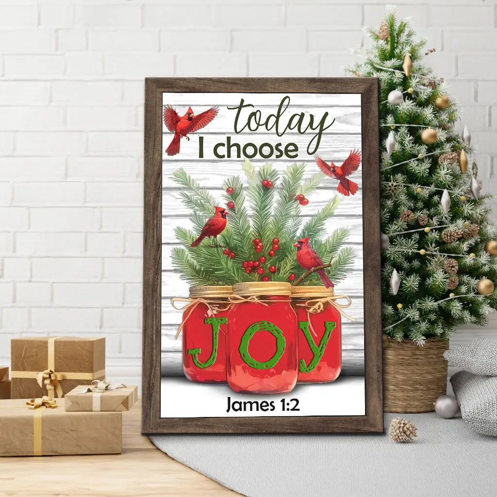 Today I Choose Joy James 1:2 Christmas Wall Art Canvas