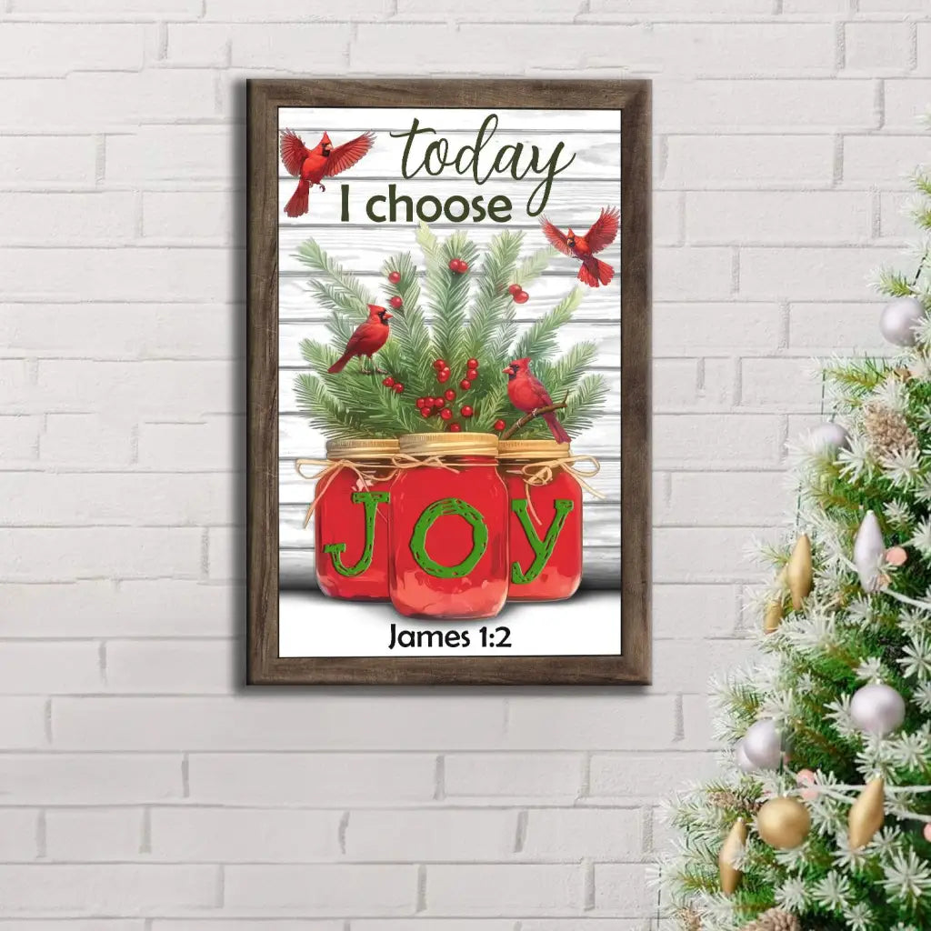 Today I Choose Joy James 1:2 Christmas Wall Art Canvas