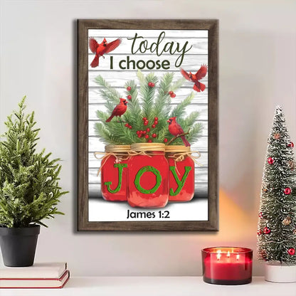 Today I Choose Joy James 1:2 Christmas Wall Art Canvas