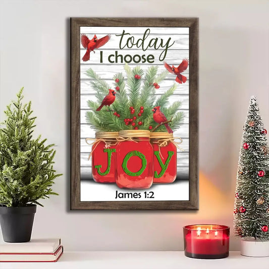 Today I Choose Joy James 1:2 Christmas Wall Art Canvas