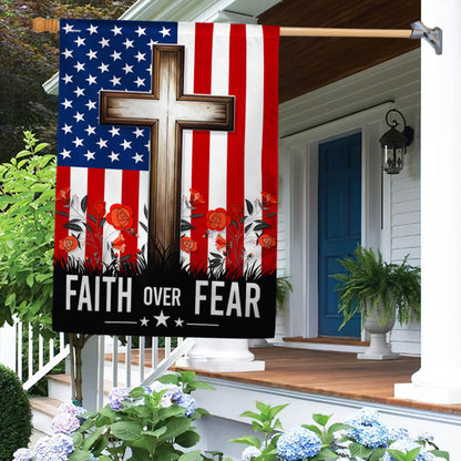 FLAGWIX  Christian Jesus Cross Faith Over Fear Flag
