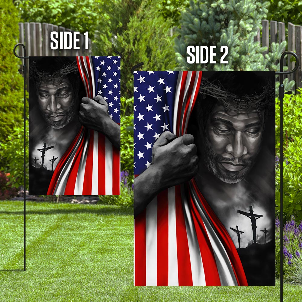 Jesus Flag Black Jesus American US Flag