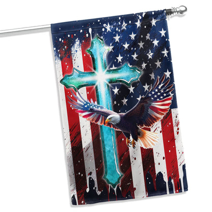 Flagwix American Flag - Eagle Patriot Christian Cross 4th of july Flag