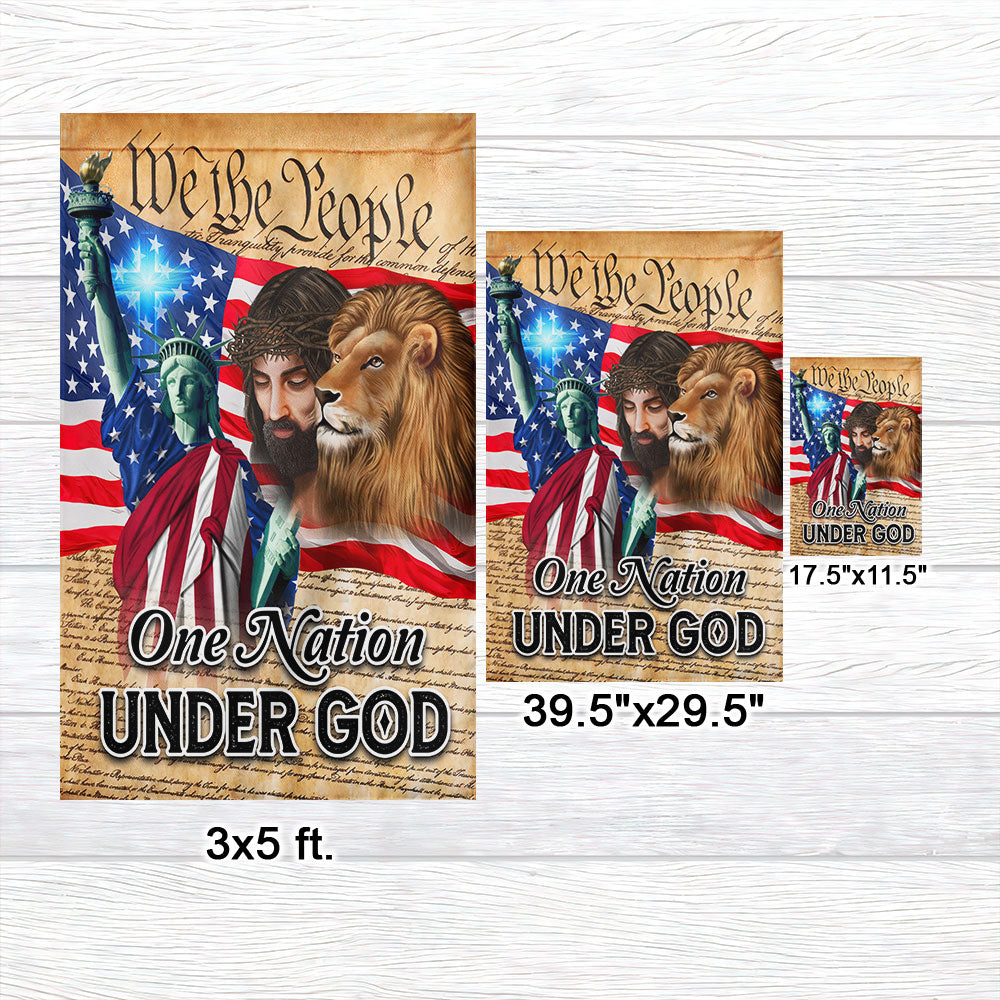 Lion Of Judah Jesus God Patriot One Nation Under God Flag