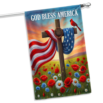 Flagwix American Flag - Christian Cross Independence Day God Bless America Flag