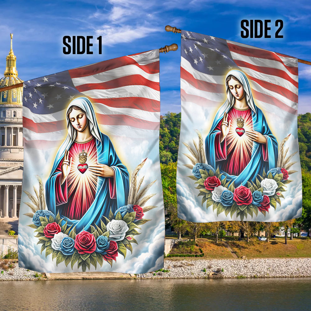 FLAGWIX The Immaculate Heart of Mary American Flag