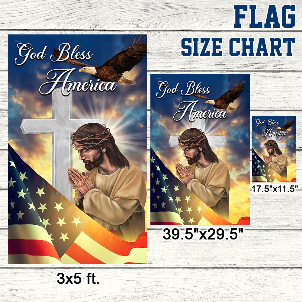 Jesus Cross Flag God Bless America