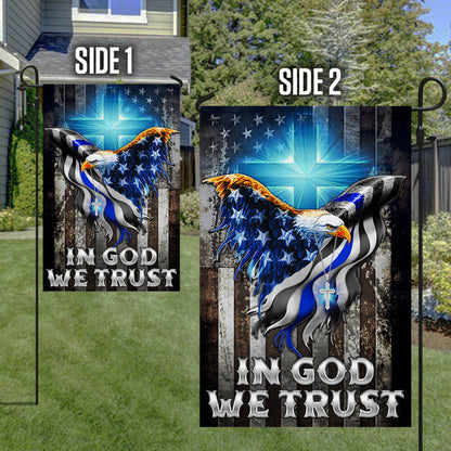 Flagwix American Flag - In God We Trust Christian Cross, American Eagle, The Thin Blue Line Flag
