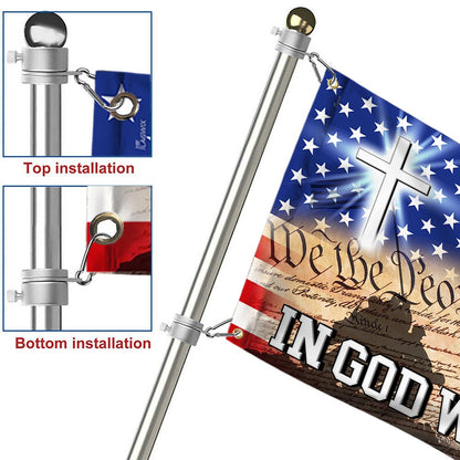 In God We Trust, We The People, Christian Cross American Eagle Flag