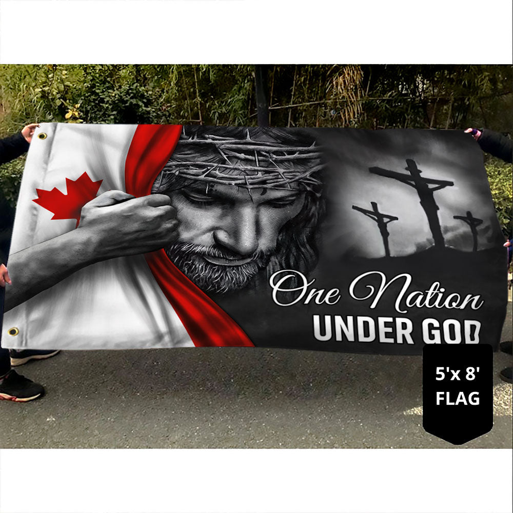 Jesus Flag One Nation Under God Canadian Grommet Flag
