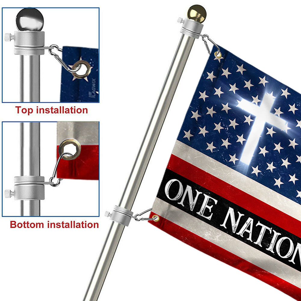 One Nation Under God, Christian Cross, American Flag