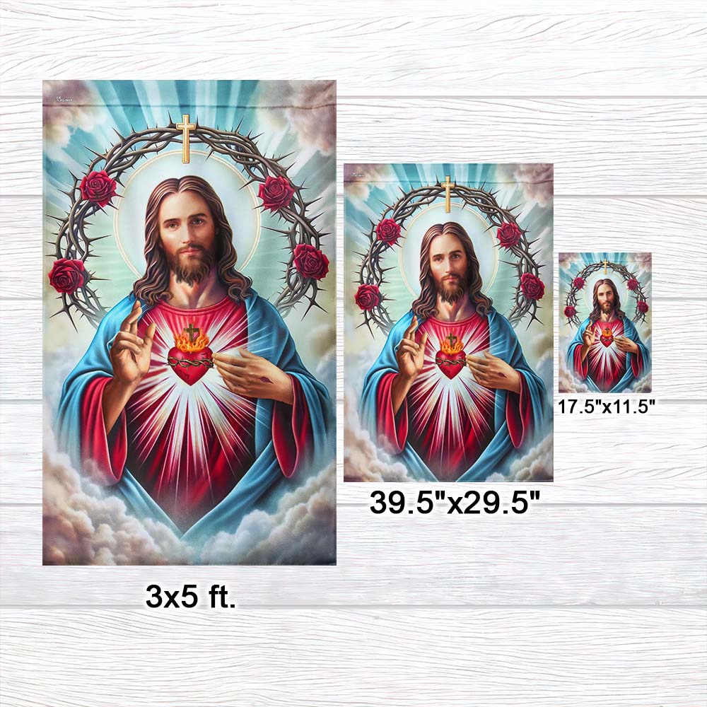 The Sacred Heart of Jesus Religious Flag