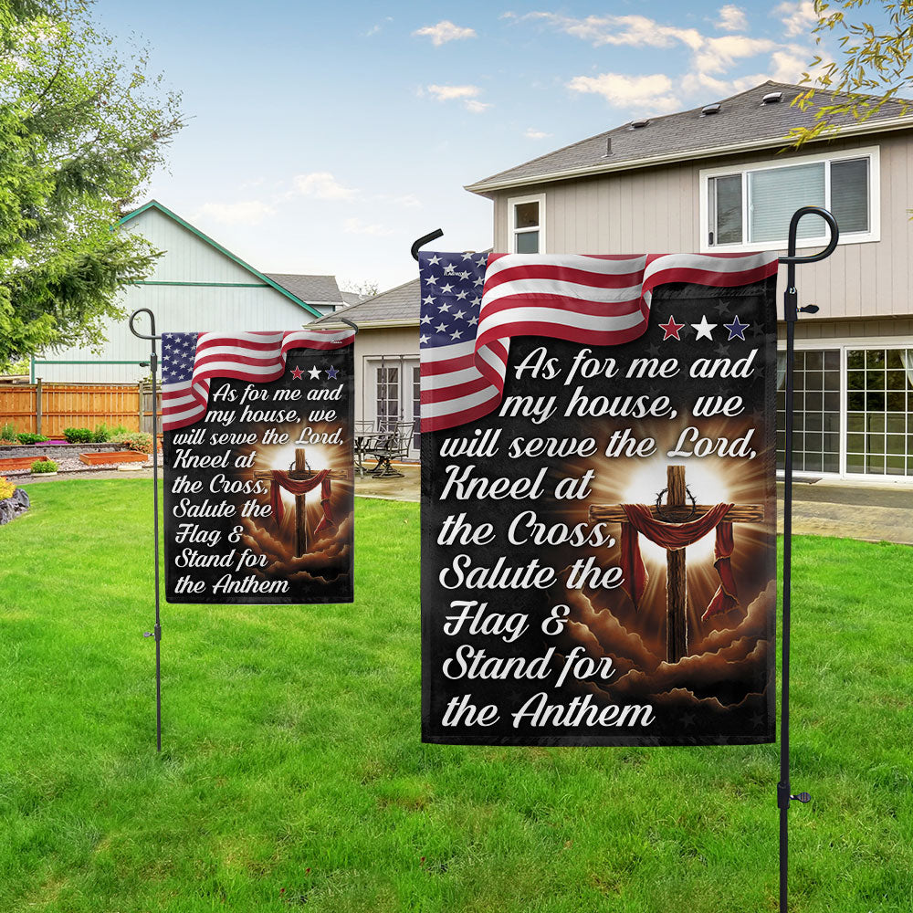 FLAGWIX  Jesus Cross American Flag As For Me And My House We Will Serve The Lord Flag 3-Day Shipping