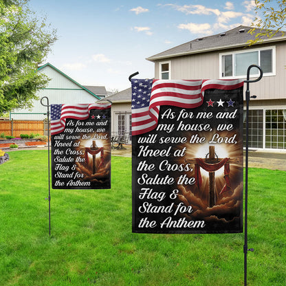 FLAGWIX  Jesus Cross American Flag As For Me And My House We Will Serve The Lord Flag 3-Day Shipping