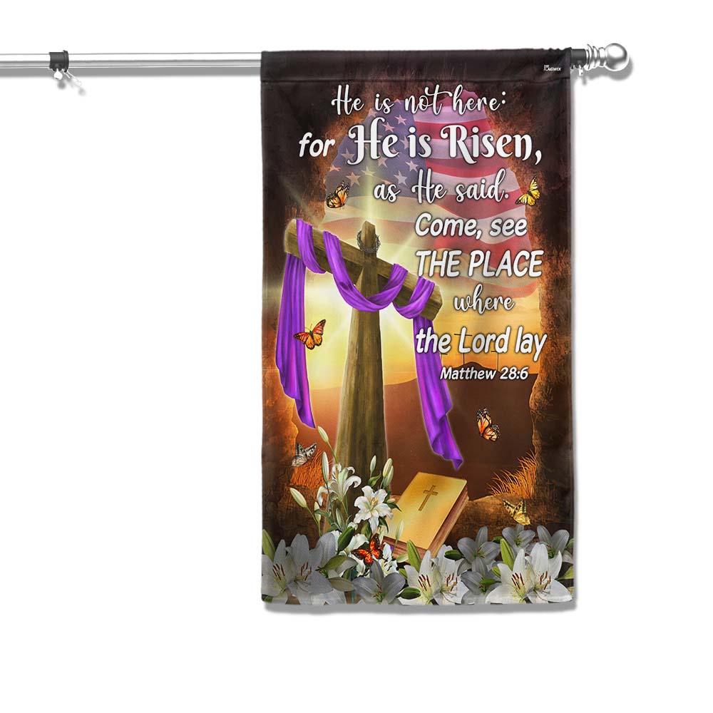 FLAGWIX Resurrection of Jesus Tomb Easter Jesus He Is Not Here For He Is Risen Christian Flag