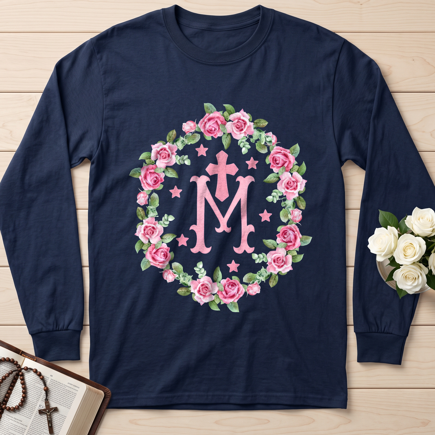 Virgin Mary Floral Wreath 01