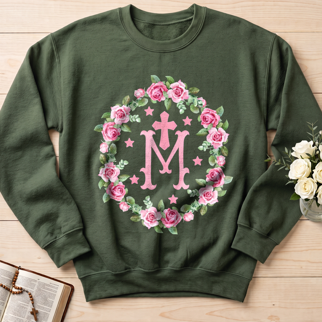 Virgin Mary Floral Wreath 01