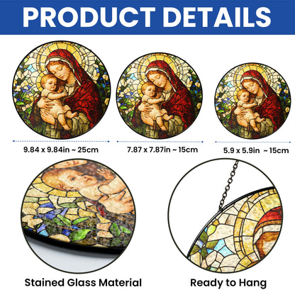 Blessed Virgin Mary Catholic  Religious Stained Glass Suncatcher