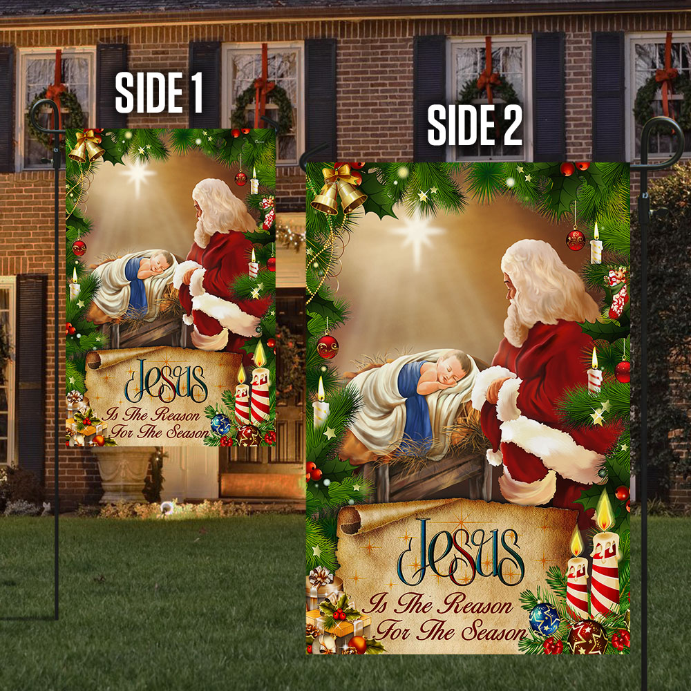 Jesus Flag Santa Claus Jesus Is The Reason For Christmas Season Flag
