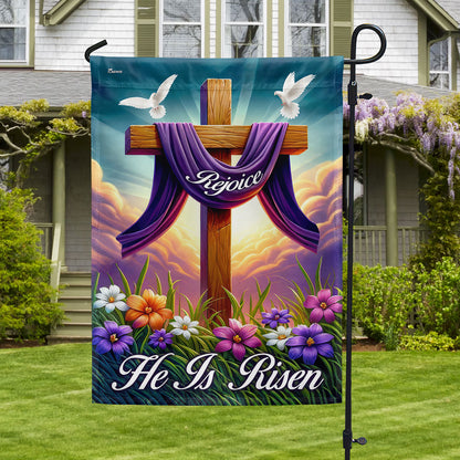 Easter Cross He Is Risen Resurrection of Jesus Christian Cross Flag