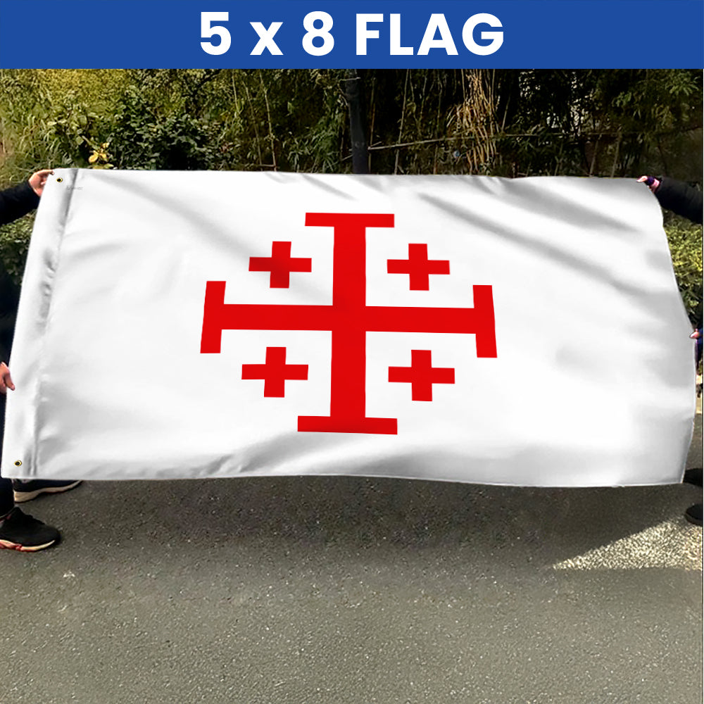 Jerusalem Catholic Cross Flag Crusader Grommet Flag