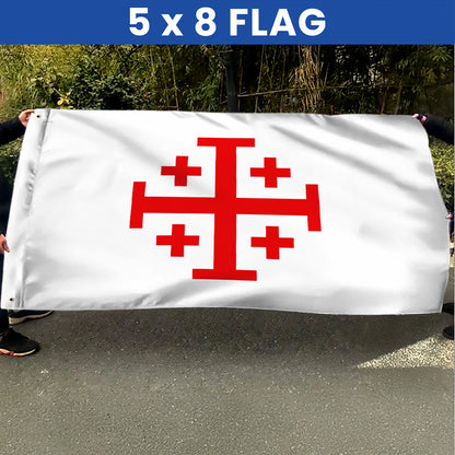 Jerusalem Catholic Cross Flag Crusader Grommet Flag
