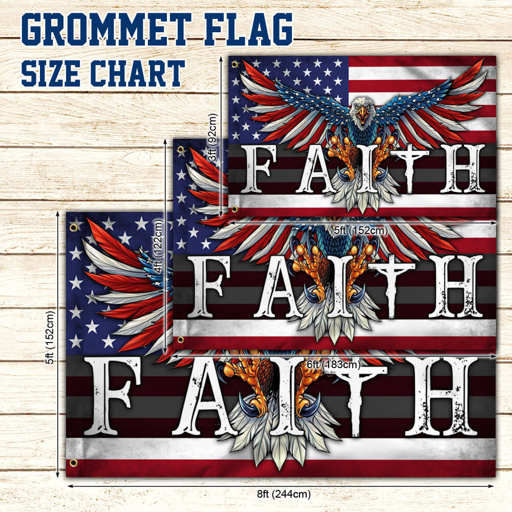 Faith Flag Christian Cross American Patriotic Flag TPT190GFv1