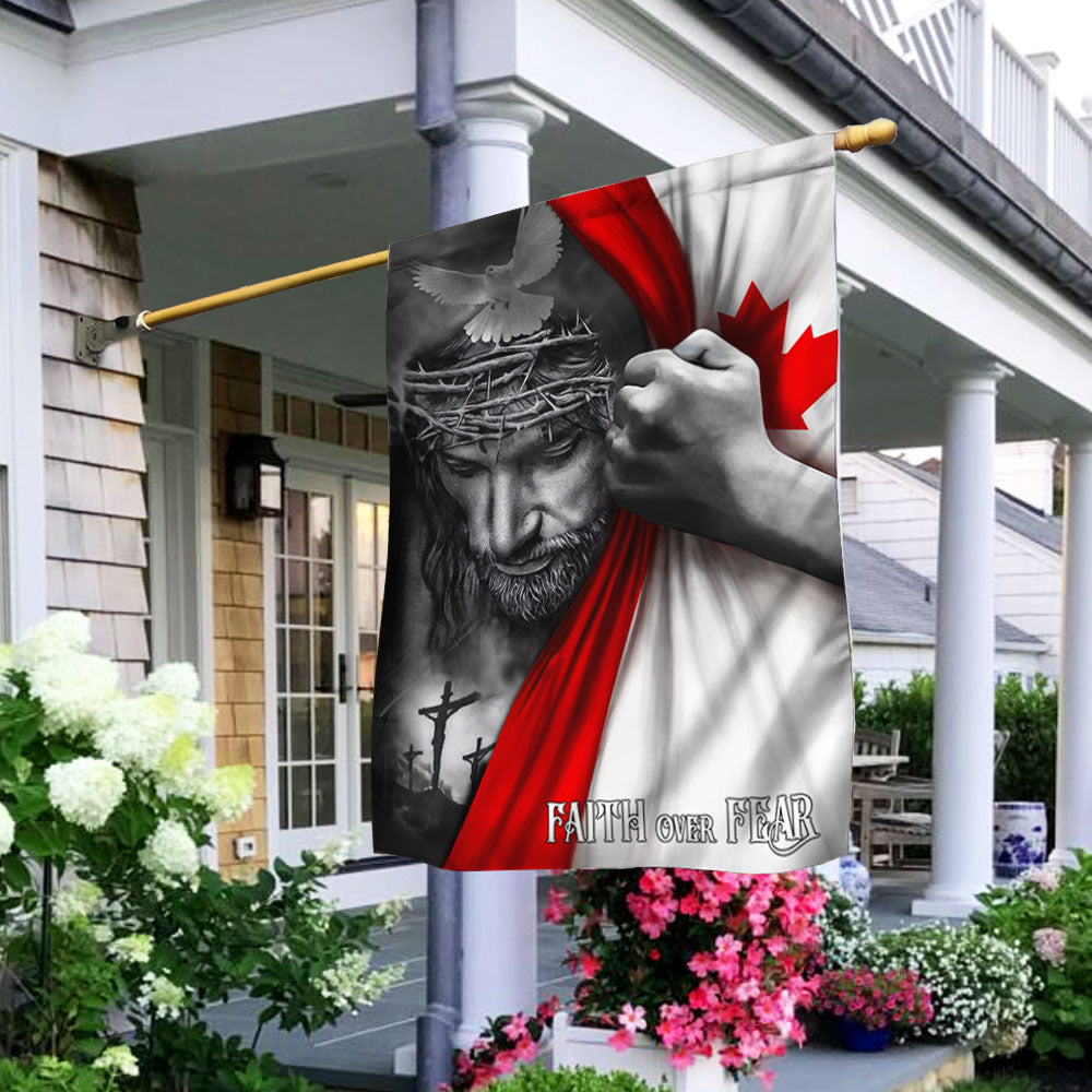 Jesus Flag Jesus Faith Over Fear Canadian Flag
