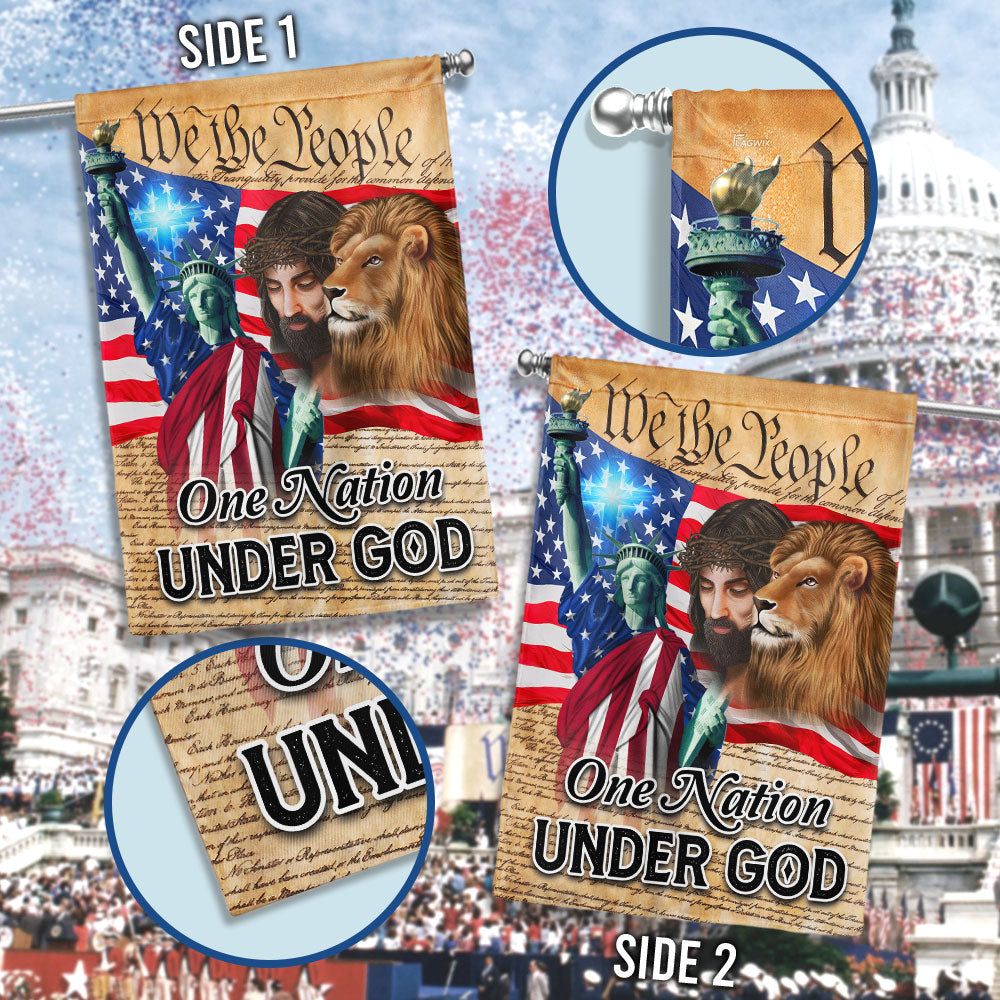 Lion Of Judah Jesus God Patriot One Nation Under God Flag