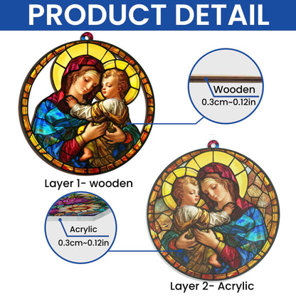 Mother Mary Mother Of Jesus 2 Layered Hanging Suncatcher