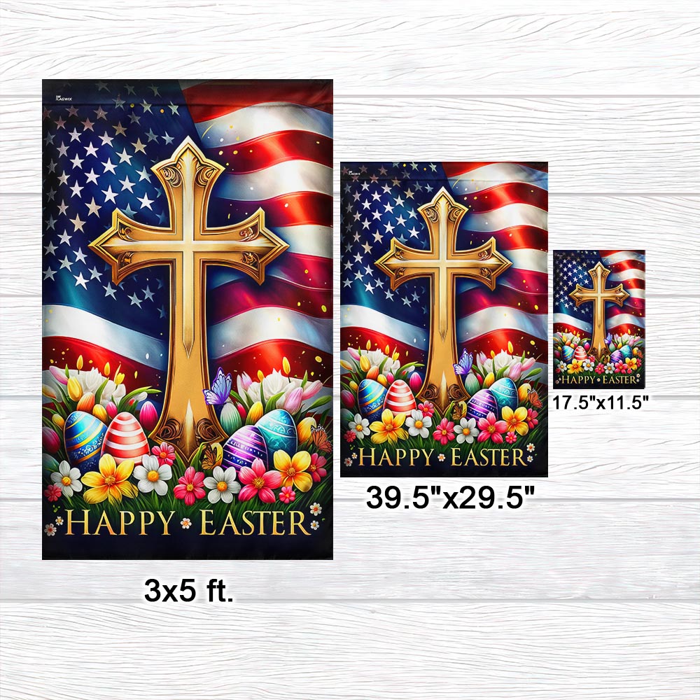 FLAGWIX  Christian Cross Happy Easter Day Flag