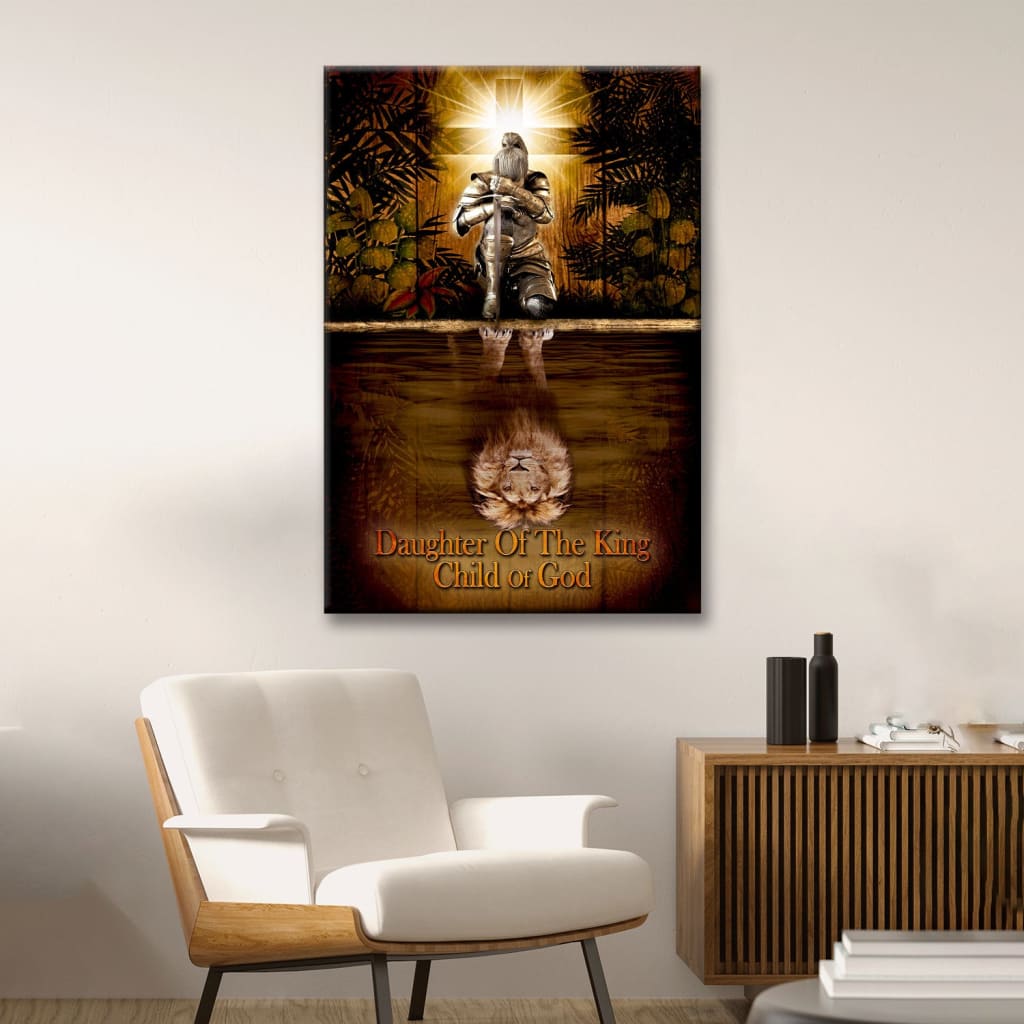 Female Warrior, Daughter Of A King Child Of God, Wall Art Canvas