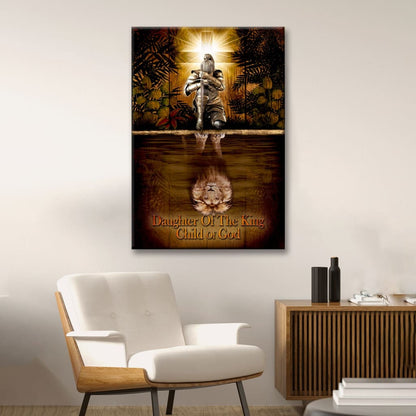 Female Warrior, Daughter Of A King Child Of God, Wall Art Canvas
