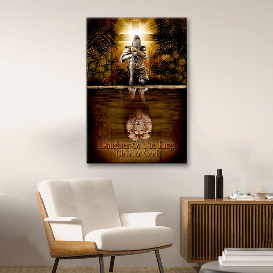 Female Warrior, Daughter Of A King Child Of God, Wall Art Canvas
