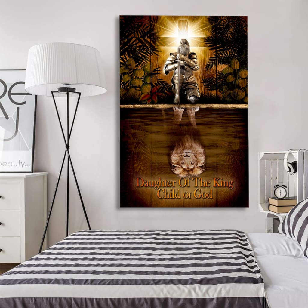 Female Warrior, Daughter Of A King Child Of God, Wall Art Canvas