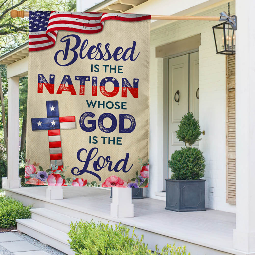 Flagwix American Flag - Blessed Is The Nation Whose  God Is The Lord Patriotic American Flag
