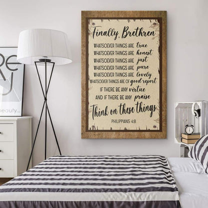 Whatsoever Things Are True Philippians 4:8 Bible Verse Wall Art Canvas