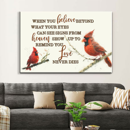 When You Believe Beyond What Your Eyes Can See, Cardinal, Christian Wall Art Canvas