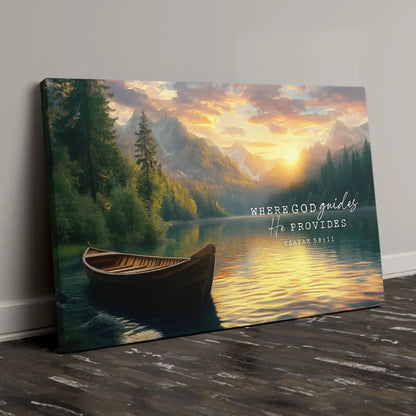 Where God Guides He Provides Isaiah 58:11 Wall Art Canvas