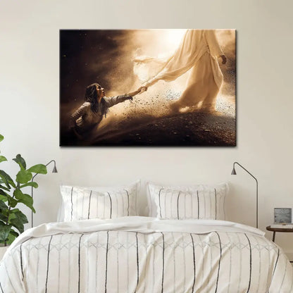 Woman Touches the Hem of Jesus’ Garment Christian Wall Art Canvas
