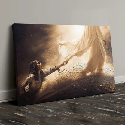 Woman Touches the Hem of Jesus’ Garment Christian Wall Art Canvas
