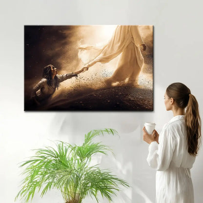 Woman Touches the Hem of Jesus’ Garment Christian Wall Art Canvas