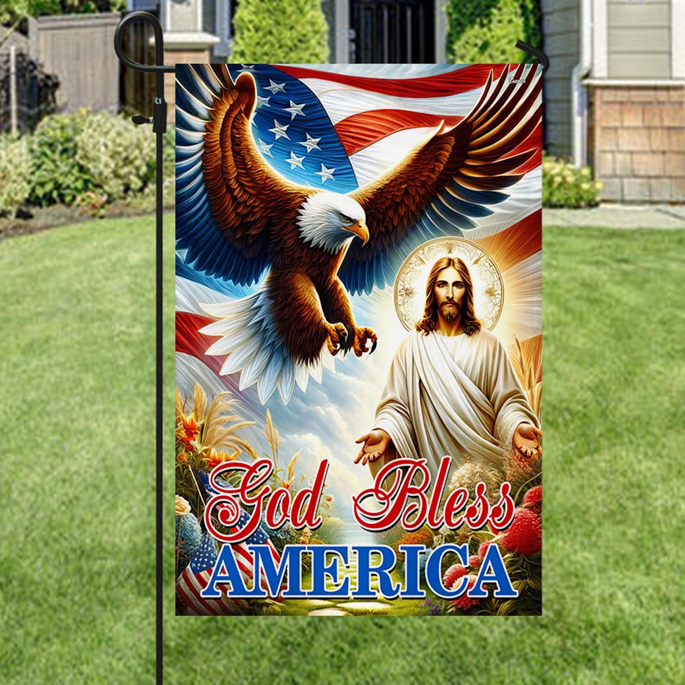 FLAGWIX Patriotic Eagle Jesus God Bless America Flag