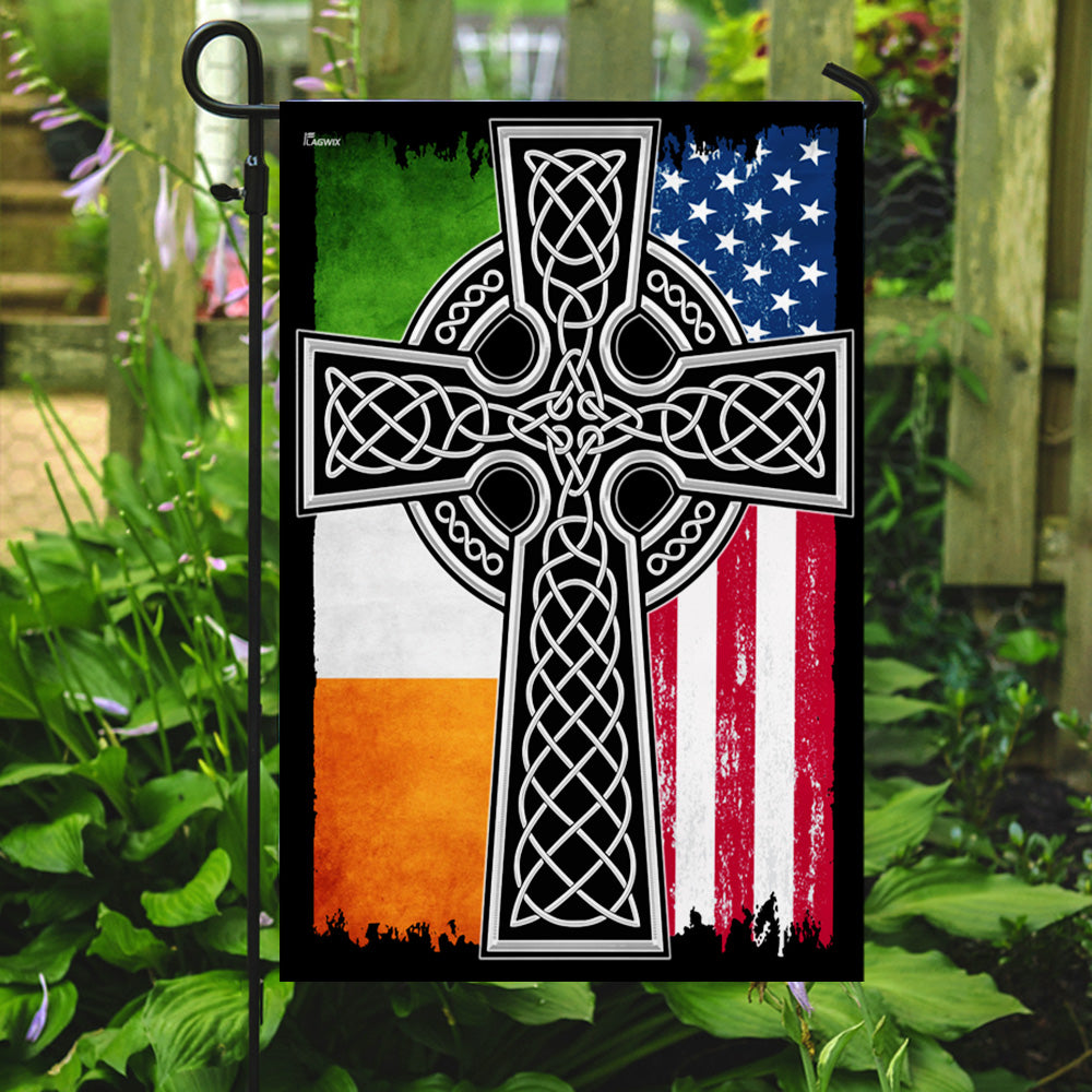 Irish American Christian Celtic Cross Flag