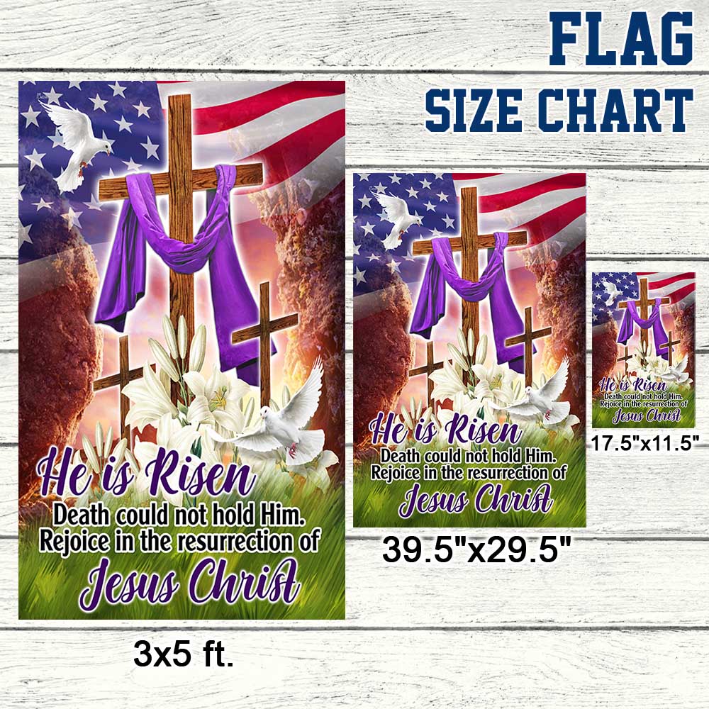 Easter Christian Flag He Is Risen Rejoice In The Resurrection Of Jesus Christ Flag