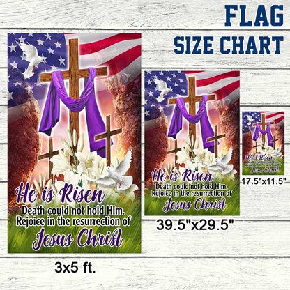 Easter Christian Flag He Is Risen Rejoice In The Resurrection Of Jesus Christ Flag